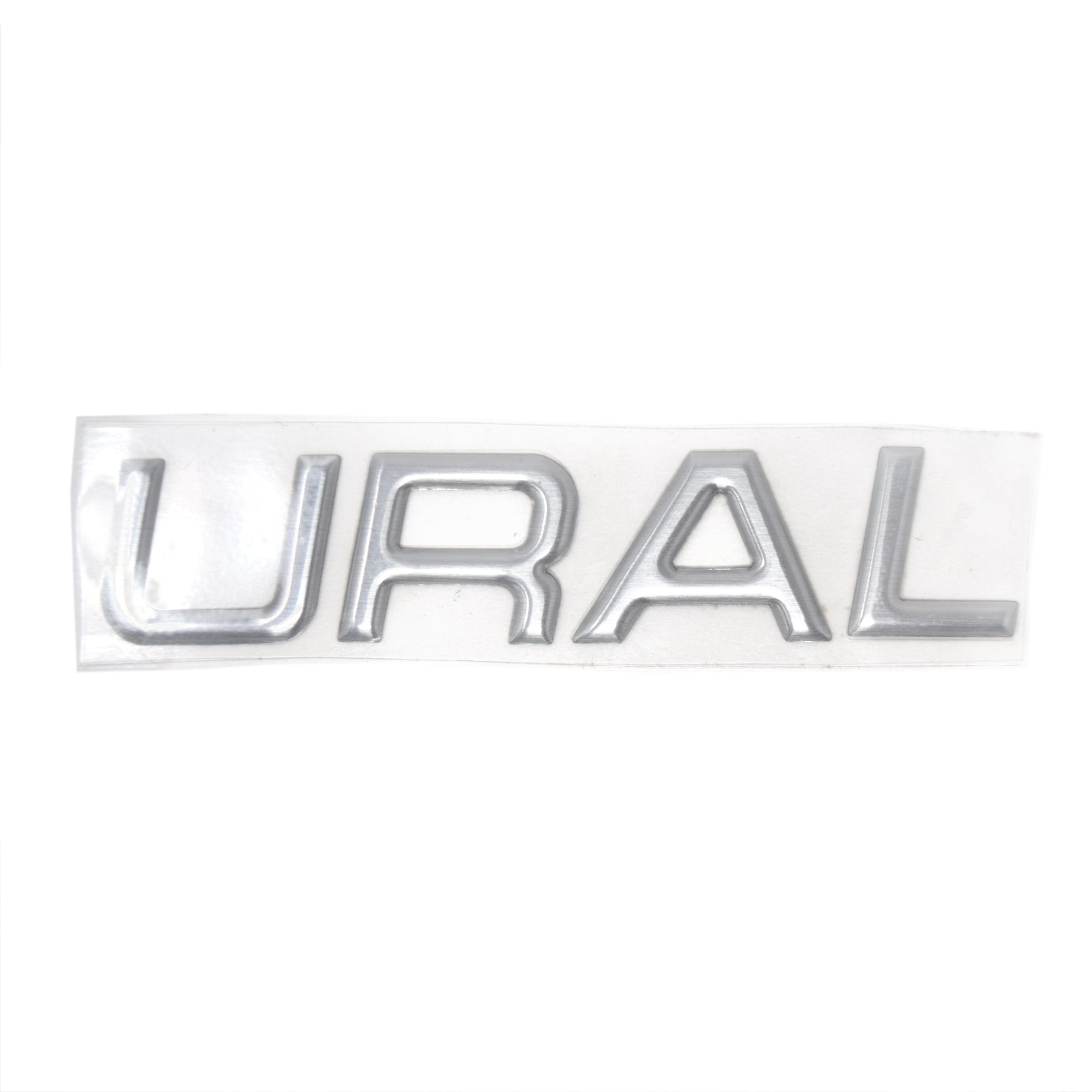 URAL Raised Letter Tank Badge Silver