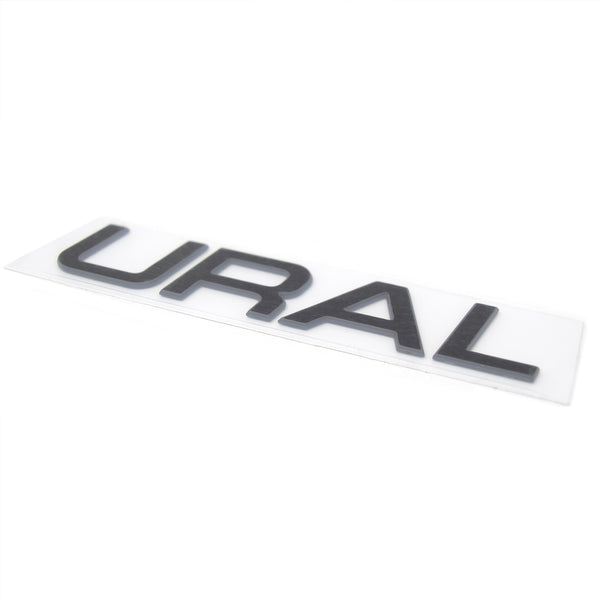 URAL Flat Aluminum Tank Badge Black - Ural Motorcycles